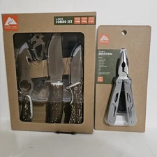 Ozark Trail Outdoor 12-IN-1 Multitool + Sheath, And 6 Piece Combo Knife Set