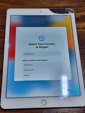 iPad Air 2 A1567 16GB Cellular FOR PARTS: CRACKED SCREEN, Touch Works, No iCloud