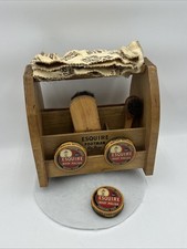 Vintage Esquire Footman Deluxe Shoes Shine Box Caddy Boot Jack Brushes  