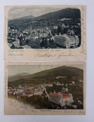 Badenweiler Ortsansicht 1900 + 1902 AK 2 Stück