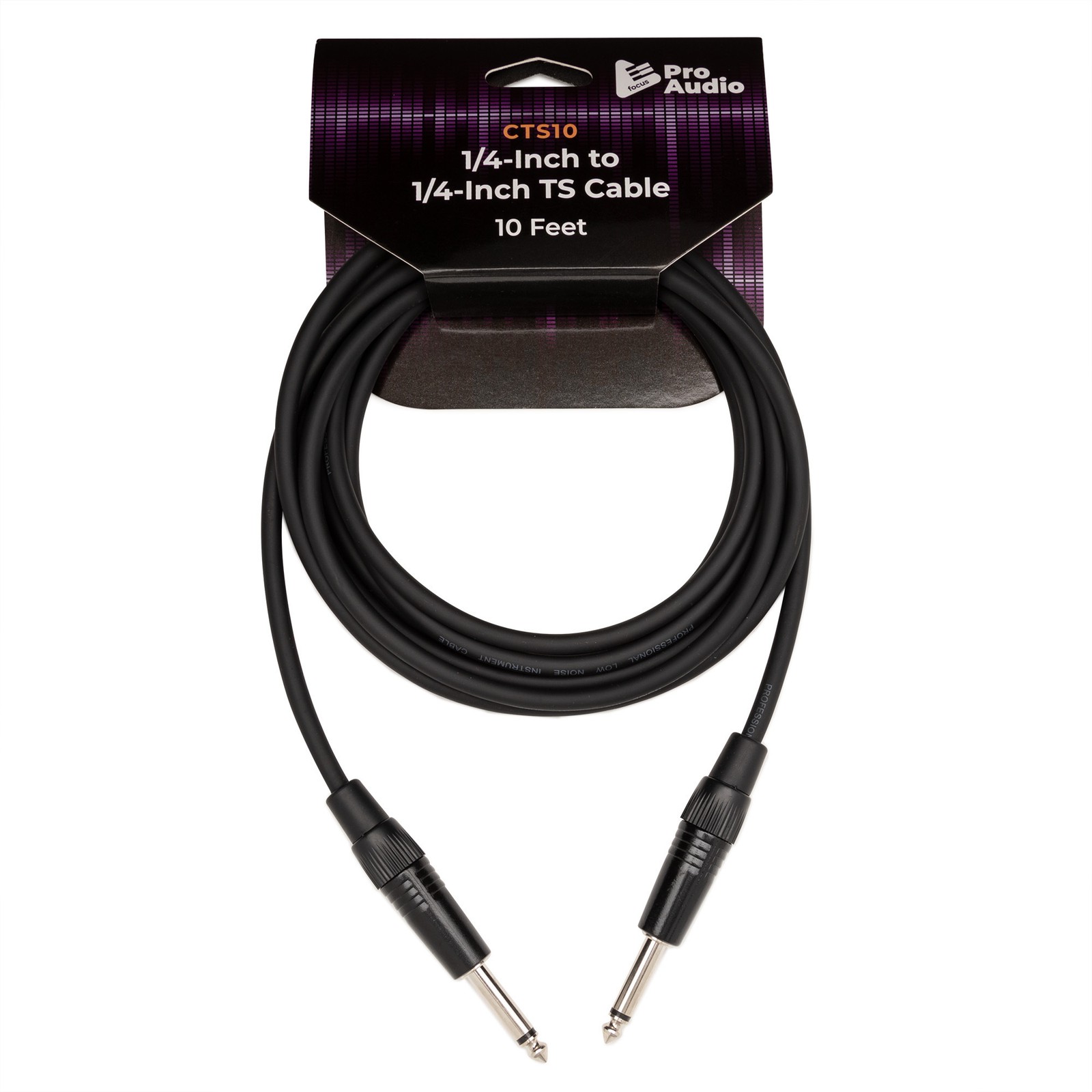 FocusProAudio 14 Inch to 14 Inch TS Guitar Cable 10 Feet PRO 2390₽