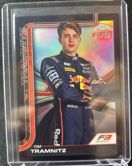 2025 Topps Chrome Formula 1 F1 F3 Tim Tramnitz #49 Black Refractor 01/10 MP Moto