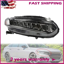 For 2018-2022 Honda Accord Full LED Headlight Chrome Assembly Right Passenger RH