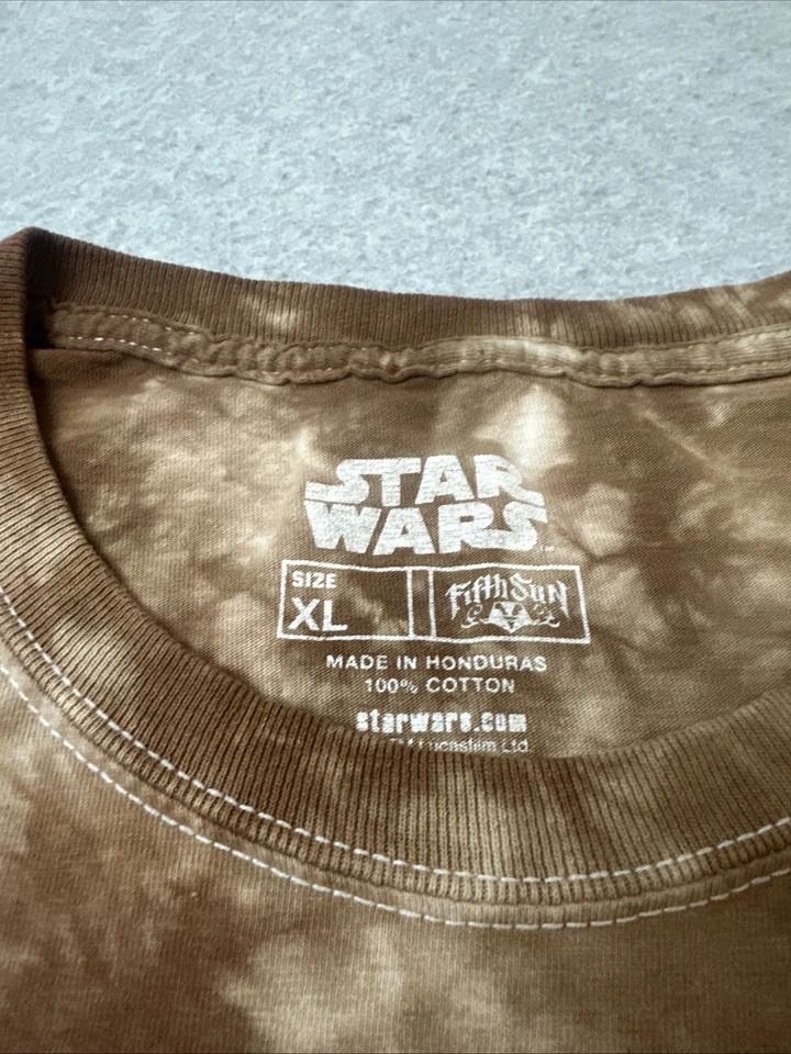 星球大战 Chewbacca 全印花图形领带染料 T 恤 Fifth Sun 男式 XL — 第 4/4 张图片