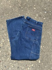 Vintage Dickies Carpenter Jeans Men's Size 40x30 Denim Blue Dark Wash 90s-Y2k