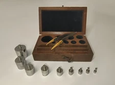 Vintage Christian Becker Balance Weights Set w Wood Case & Tweezers