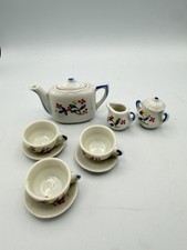 Vtg 1950s Made in Japan Miniature Doll Tea Set 11 Pc Hand Painted Floral