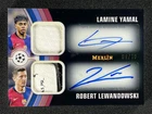 2024-25 Chrome Merlin Lamine Yamal/Lewandowski Black Match Ball Auto Patch /10