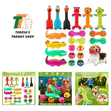 20 Assorted Squeaky Dog Toys - Fun, Safe Latex Rubber Chew Balls for All Sizes