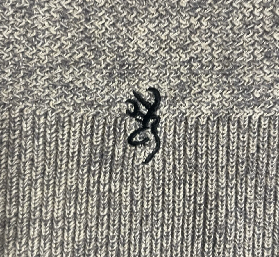 Browning Hombres XL Suéter Tostado Bordado Pullover Exterior Manga Larga Botón Foto 3 de 4