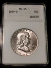 1959-D 50c Franklin Half Dollar - MS 65 FBL Silver