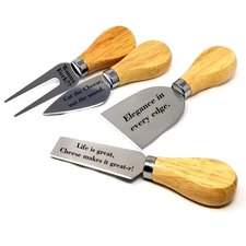 Custom Engraved Charcuterie Board Cheese Knives Set of 4 Pcs, Cutlery Tools Gift