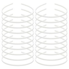 Lawie 20 Pack 5MM Thin Hard White Plastic Headbands Skinny Plain Blank Hairba...