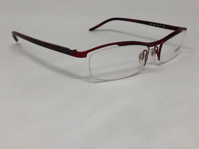 JUST CAVALLI JC55 383 Eyeglasses Frame Half Rimless 54-17-135 Red Matte
