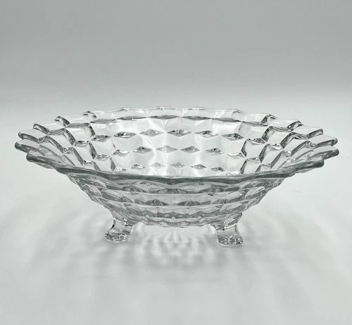  Fostoria American Clear 3-Toed Footed Bowl 10” Vintage Pressed Glass – Mint