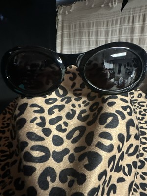 Gucci Oval Black Sunglasses- Bold Vintage Style- Designer Fashion Must-Have!