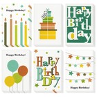 48 Pack Blank Birthday Cards with Envelopes Bulk, 6 Designs (4x6 In)
