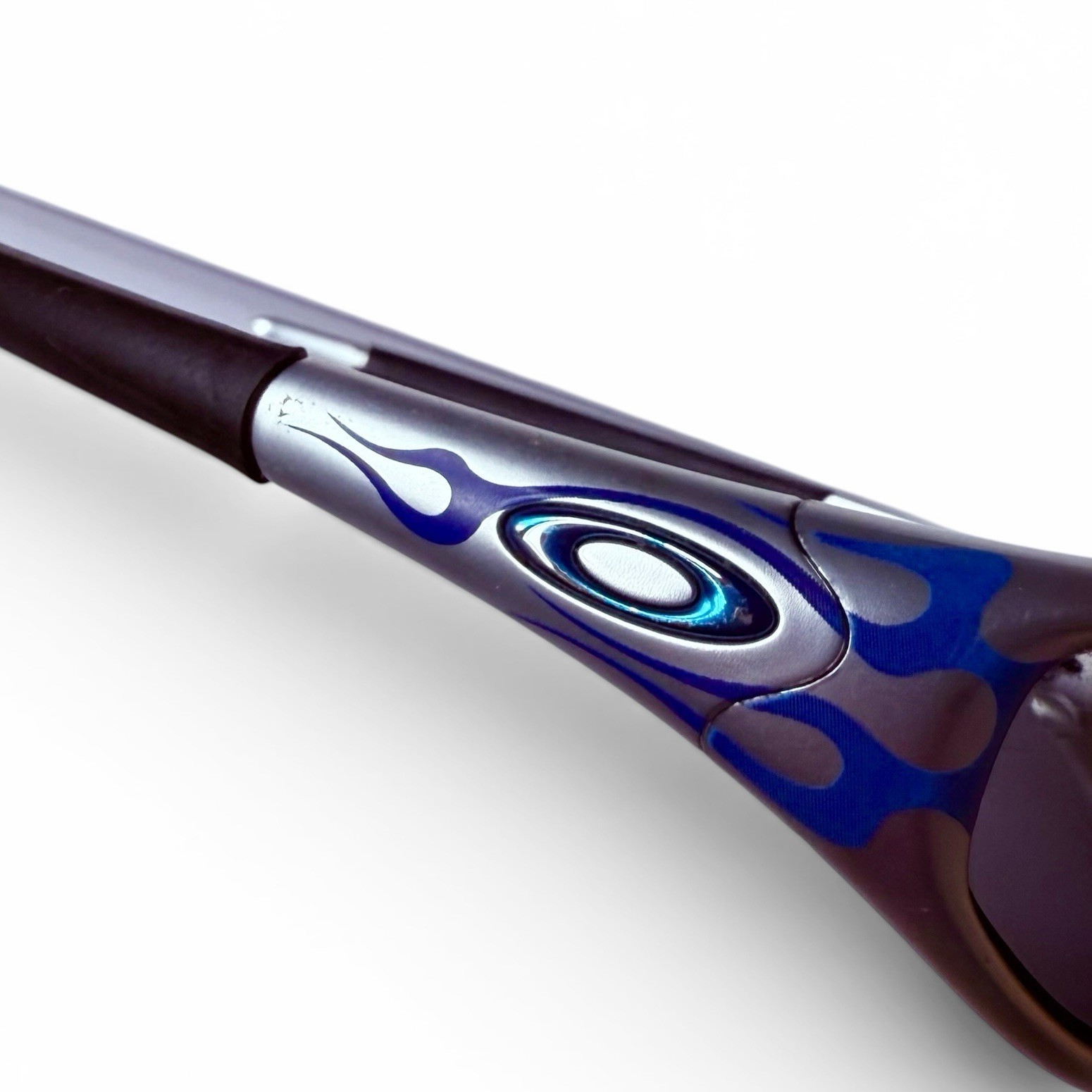 Oakley New Straight Jacket FMJ+ Blue Flames Ice Iridium Sunglasses image 8