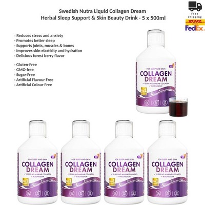 Swedish Nutra Kollagen Dream Schlaf & Anti Aging Schönheit Trinkkur 5x500ml