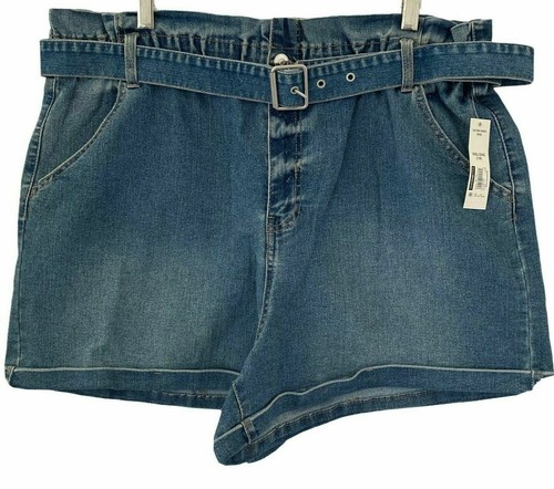 No Boundaries Juniors TALLA 3XL 21 bolsa de papel pantalones cortos color azul lavado oscuro NUEVO - Imagen 10 de 16