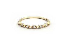 Image of Half Eternity Wedding Band 0.4ct Round Cut Moissanite 14k Yellow Gold Plated