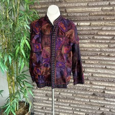 Life Style Woman Ribbons Embroidered Braided Colorful Jacket Size 1x