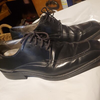 Kenneth Cole Silver Technology Black Leather Oxford Size 10  display picture 3