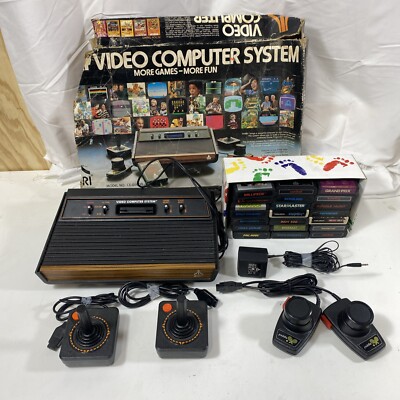 ATARI CX2600 Console System in Original Box 21 Games, 2 Controllers, 2 Paddles