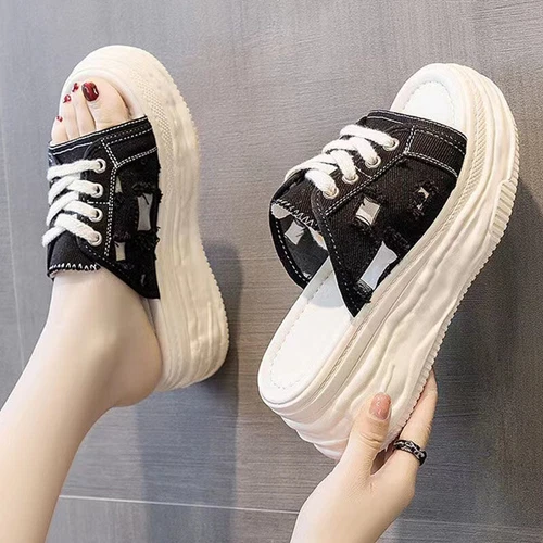 Women Summer Casual Shoes Slides Mules Platform Wedge Sandals Slip On Slippers - Bild 19 von 42