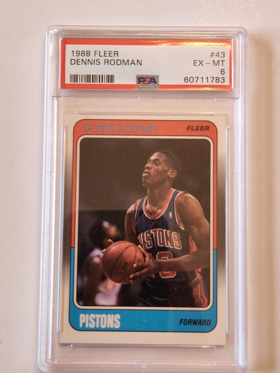 1988-89 Fleer Dennis Rodman #43 RC PSA 6 Rookie Card HOF Detroit 