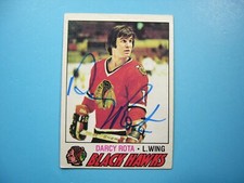 1977/78 O-PEE-CHEE NHL HOCKEY CARD #117 DARCY ROTA EX SHARP AUTO AUTOGRAPH OPC