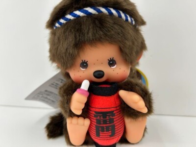 もとくませんもん1 Asakusa Kaminarimon Monchhichi sitting figure doll plush NEW JAPAN