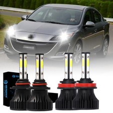 For 2010 2011 2012 2013 Mazda 3 - 6000k Led Headlight Bulbs High Low Beam Kit