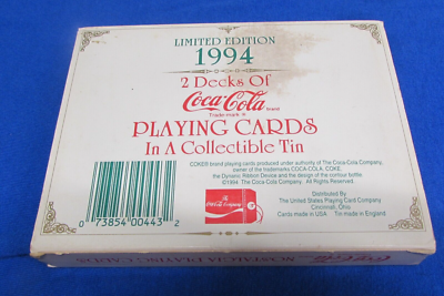 2 DECKS OF 1994 Coca Cola Limited Edition Nostalgia PLAYING CARDS IN TIN  (NEW) | eBay