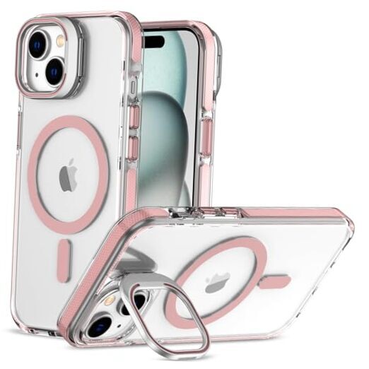 for iPhone 15 Case,Compatible with MagSafe iPhone 15 Phone Case,Built-in Pink-image