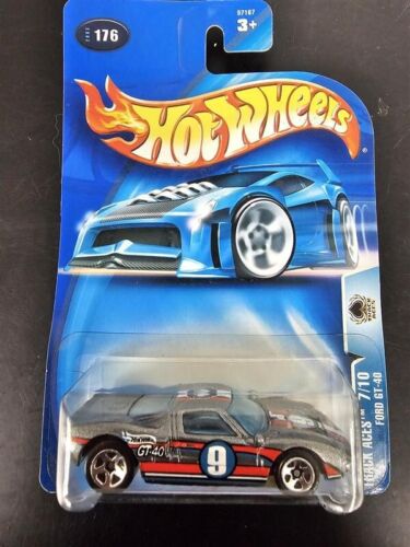Hot Wheels Ford GT-40. Gray; 2003 Track Aces Series 7/10 Collector No. 176