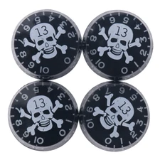 4Pcs WH Skull Pattern Electric Guitar Bass Knobs Speed Volume Tone Control Knobs