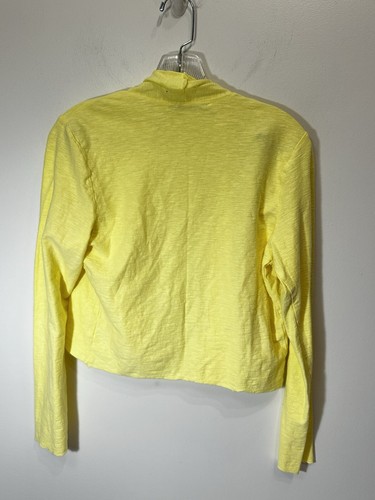 Cut Loose Cotton Linen Blend Jacket Small Yellow Knit Cardigan - Picture 2 of 4