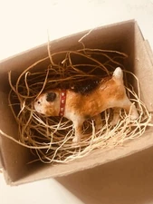 New 3D Dresden Paper Christmas Mini Feather Tree Ornament Decoration Bull Dog 