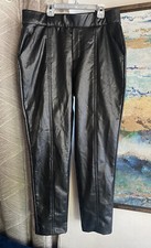 Fashion Nova Womens Black pants Faux Leather Pockets Size XL