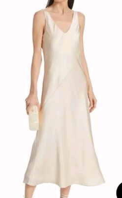Line & Dot x Revolve Women's XS Beige Loulou Satin Midi Dress New with Tags  | eBay