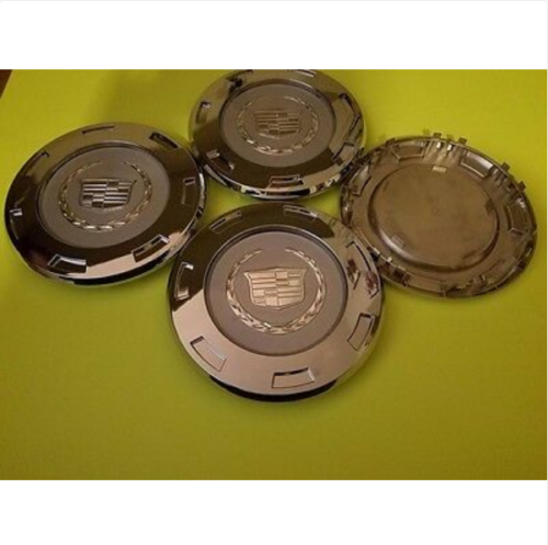 4pcs 2007-2014 CADILLAC ESCALADE CHROME 22" 7 SPOKE WHEEL CENTER CAPS W/ RING - Picture 2 of 4