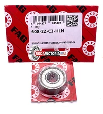 FAG 608-ZZ C3 Ball Bearing 8x22x7 Dual Shielded Metal Chrome Skateboard 608Z