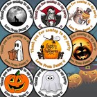 Sheet of Personalised Halloween Party Stickers for Sweet Cones | Matte or Gloss
