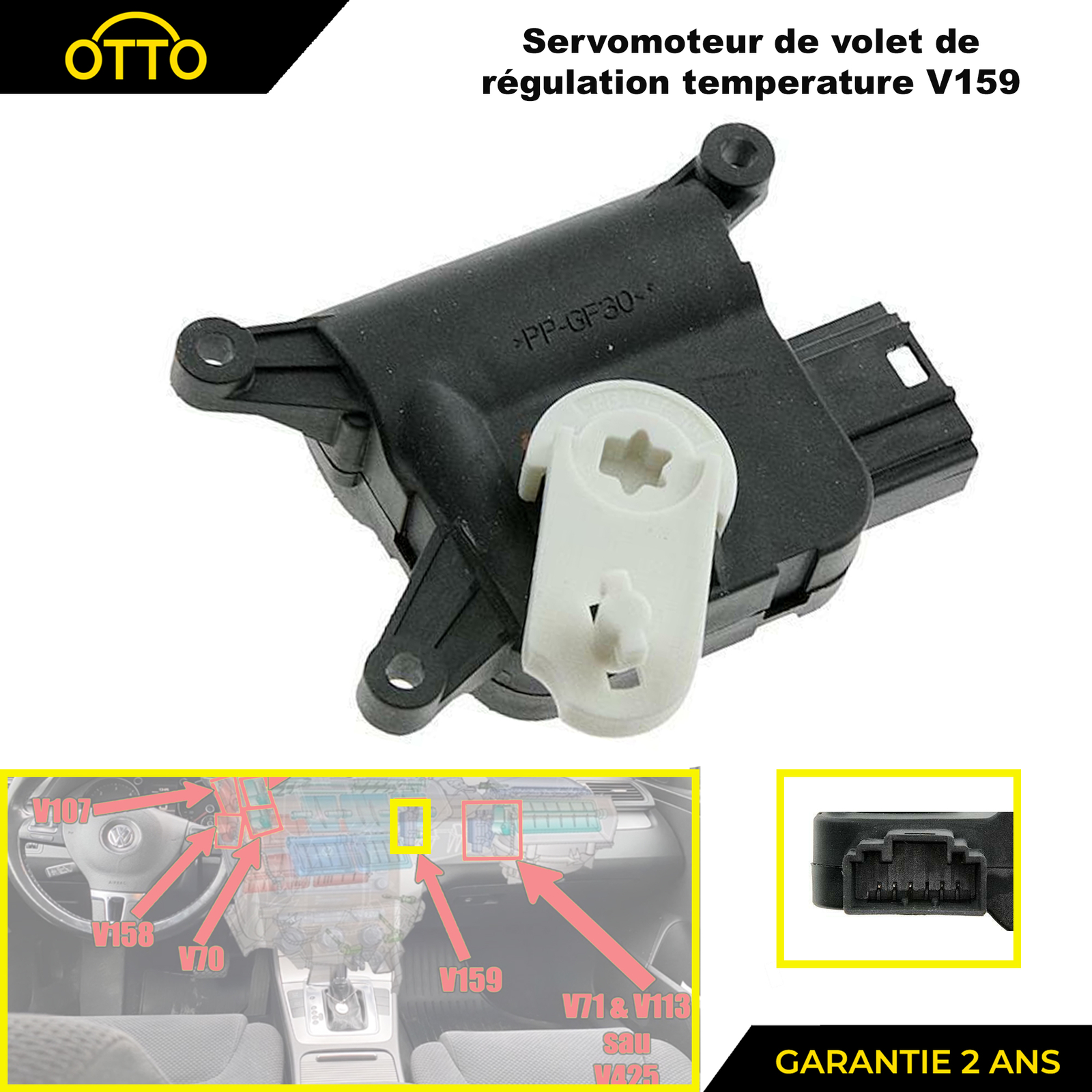 Chauffage bloqué sur Audi A3 ? Moteur réglage clapet température V159 1K0907511B