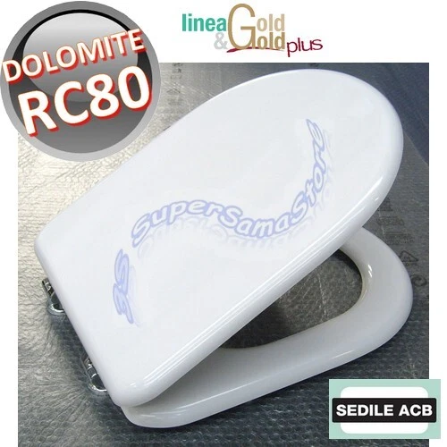 NUOVO SEDILE WC RC80 CERAMICA DOLOMITE ACB ERCOS Linea GOLD BAGNO COPERCHIO WC - Immagine 2 di 4