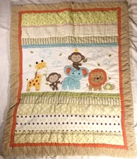 Kidsline Jungle Animals Crib Comforter Safari Nursery Quilt & Dust Ruffle