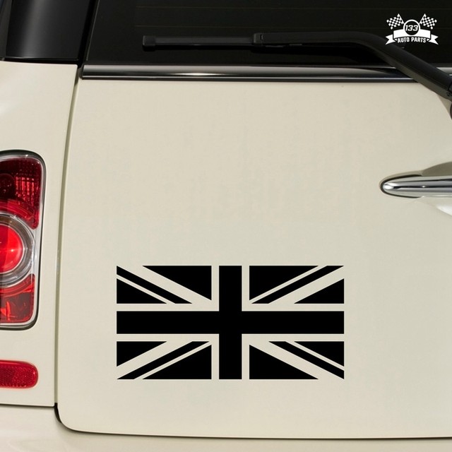 UK British Flag Union Jack Britain Car Sticker Black Vinyl Decal 2'' 6