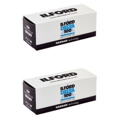 2 Rolls Ilford Delta 100 Professional 120 Fine Grain Black & White Film, 1743399