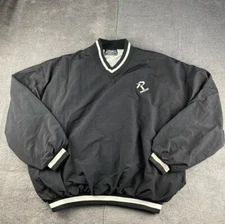 Vintage RINGOR Mens Pullover Windbreaker XXL 2XL Jacket Black Athletic Polyester